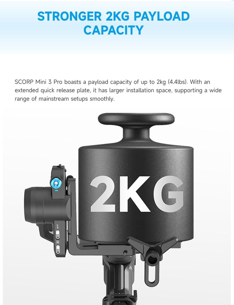 FeiyuTech SCORP Mini-3-Pro Gimbal Stabilizer for Cameras and Smartphones with AI Tracking - Image 5