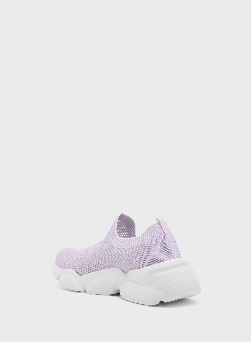 جينجر Knitted Pull On Sneaker
