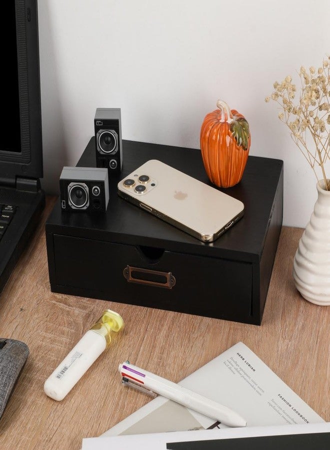 BoxSkivra Wooden Storage Box Apothecary Drawers Vintage Wooden Drawers Wood Desktop Organizer with Drawers Countertop Drawers Library Card Catalog Cabinet Apothecary Cabinet（BLACK） - Image 5