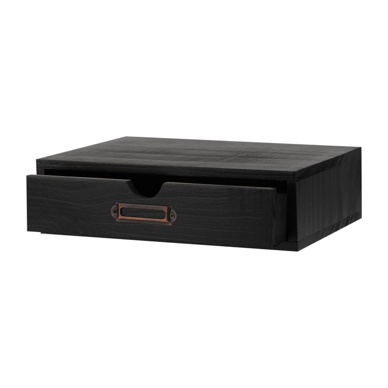 BoxSkivra Wooden Storage Box Apothecary Drawers Vintage Wooden Drawers Wood Desktop Organizer with Drawers Countertop Drawers Library Card Catalog Cabinet Apothecary Cabinet（BLACK） - Image 1