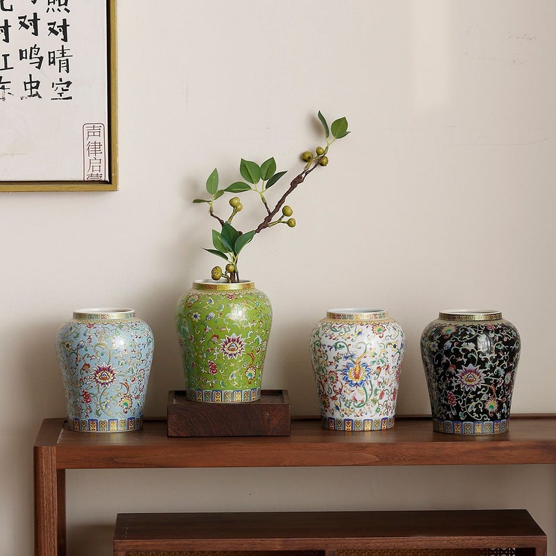 A Single Black Enamel Ceramic Vase Suitable For Flower Arrangements Living Room Home Decor Seasonal Decoration Hydroponic Flower Pot Windowsill Ornament Gift - Image 4