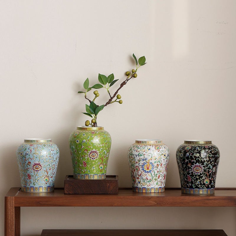 A Single Black Enamel Ceramic Vase Suitable For Flower Arrangements Living Room Home Decor Seasonal Decoration Hydroponic Flower Pot Windowsill Ornament Gift - Image 2