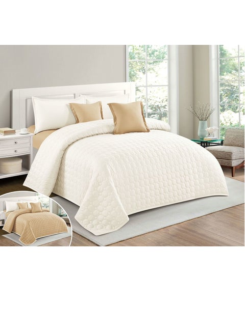 Quilt set, two-sided, double-sided mattress, consisting of 6 pieces, microfiber, comforter size 230 by 250 cm