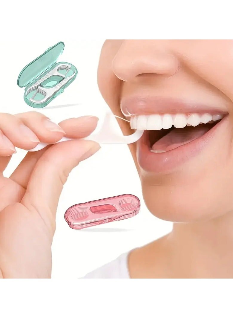 Rozino Each Box Contains 10 Double-Headed Dental Flosses, Featuring Both a Toothpick Thread And a Toothpick Head, Offered in Pink Or Green Packaging. This Portable Dental Floss Box Is a Must-Have for Travel, Efficiently Removing Food Particles And Cleaning Teeth. - Image 4