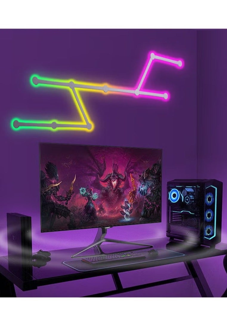 Bukela 9 LED Wall Lights, Smart RGBIC Wall Sconces for Gaming TV Bedroom, Work with app, Bluetooth, Remote Strip Lights with Music Sync, Multicolor Glides for Gaming Room Home Wall Decor - Image 3