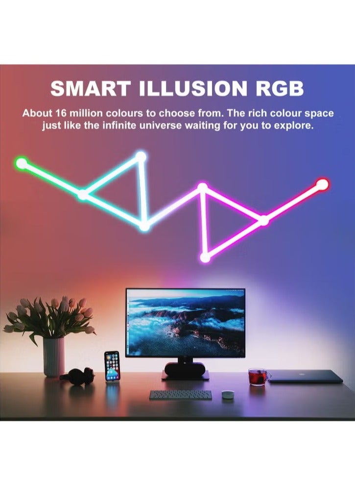 Bukela 9 LED Wall Lights, Smart RGBIC Wall Sconces for Gaming TV Bedroom, Work with app, Bluetooth, Remote Strip Lights with Music Sync, Multicolor Glides for Gaming Room Home Wall Decor - Image 5