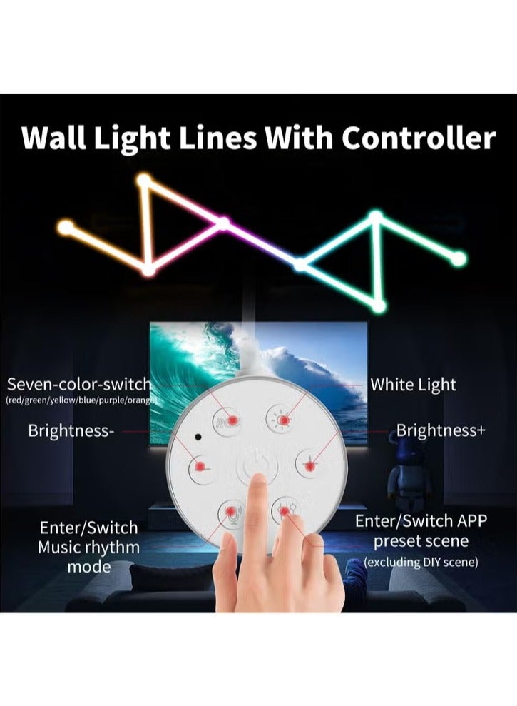 Bukela 9 LED Wall Lights, Smart RGBIC Wall Sconces for Gaming TV Bedroom, Work with app, Bluetooth, Remote Strip Lights with Music Sync, Multicolor Glides for Gaming Room Home Wall Decor - Image 4