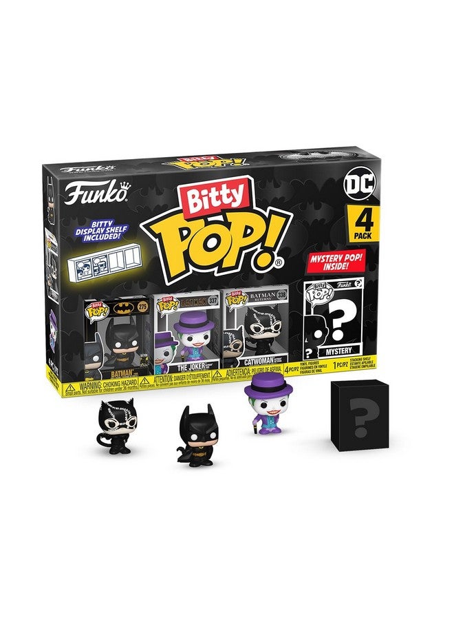 Funko Bitty POP! Batman 85th - Batman, 4-Pack and A Surprise Mystery Mini Figure - 0.9 Inch (2.2 Cm) - DC Comics Collectable - Stackable Display Shelf Included - Gift Idea - Party Bags Stocking - Image 1