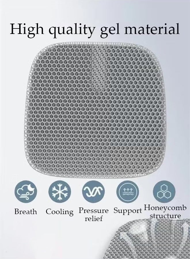 كيلا وسادة مقعد جل للجلوس الطويل مع غطاء قماش أسود غير قابل للانزلاق، وسادة مقعد سيارة قابلة للتنفس، وسادة لتخفيف آلام الظهر وعرق النسا وعظم الذنب للسيارة وكرسي المكتب والكرسي المتحرك وكرسي المكتب - Image 3