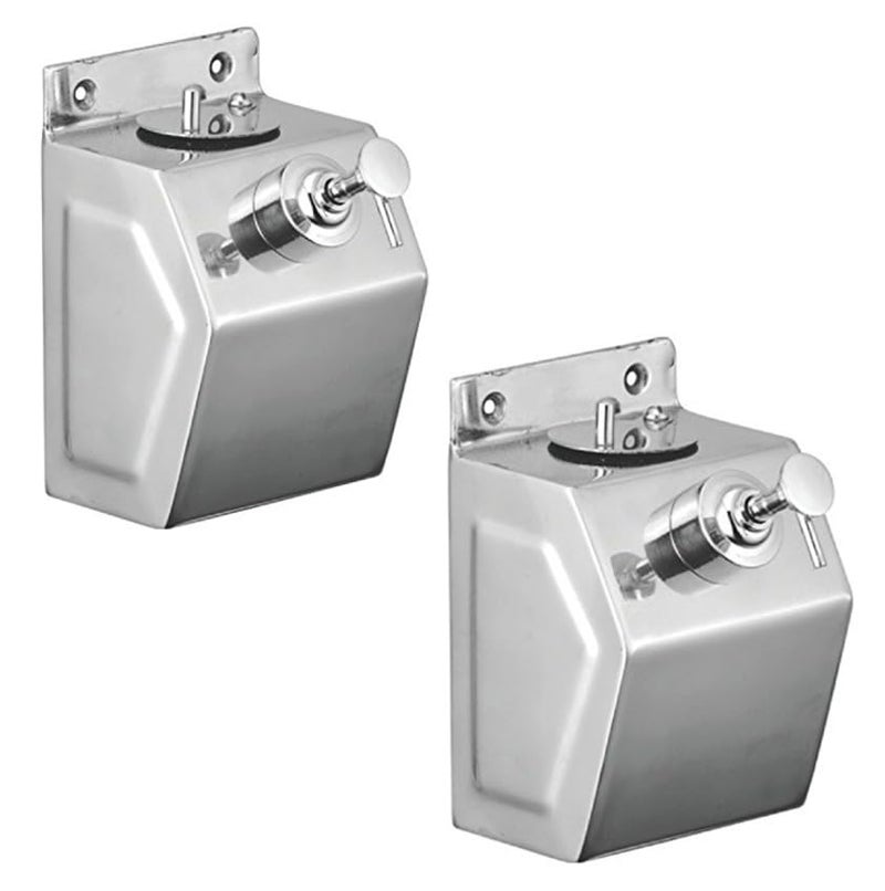Kamal Matrix Stainless Steel Wall-Mounted Soap Dispenser (Pack of 2) – Manual Thumb Press, Rust-Resistant, for Bathroom, Kitchen, Hotel & Office Use - Image 4