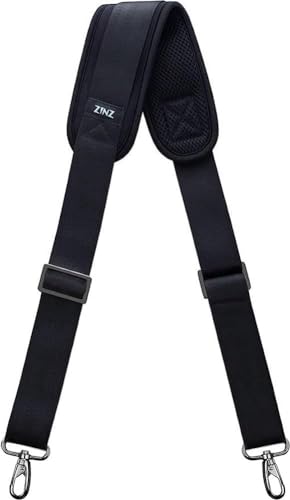 ZINZ Shoulder Strap, 57" Padded Adjustable Shoulder Bag Straps Replacement for Bags with D-Ring (Black, 001) - Image 1
