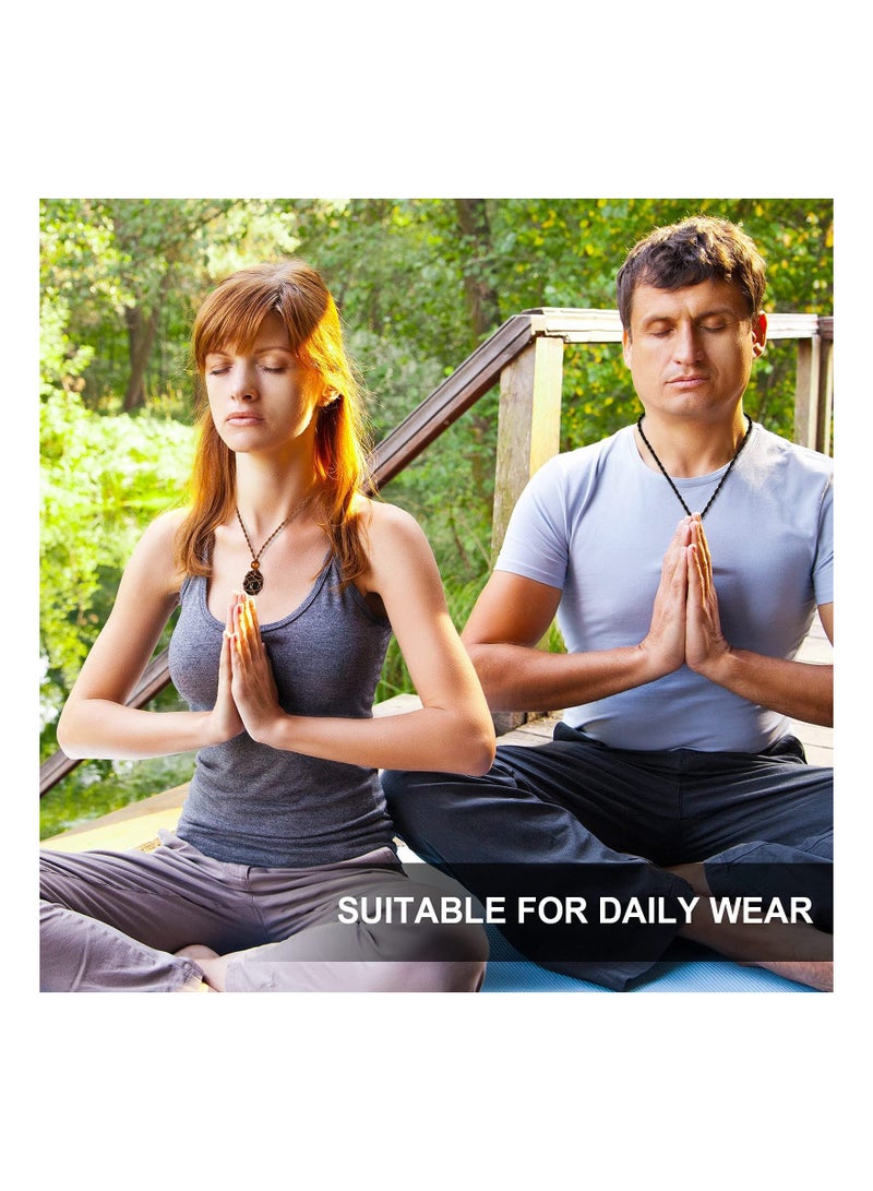 SYOSI 4 Pieces Crystal Holder Necklace Empty Stone Holder Adjustable Rope Necklace Cord Quartz Crystal Raw Stone Necklace Cord Handmade Woven Netted Cage - Image 2