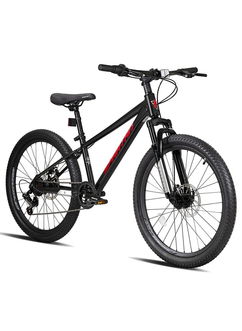 Spartan Spartan 24" Maverick MTB Black - Wide Knobby Tyres, Premium & Sleek Build, Shimano Groupset & Dual Disc Brakes  - Image 1
