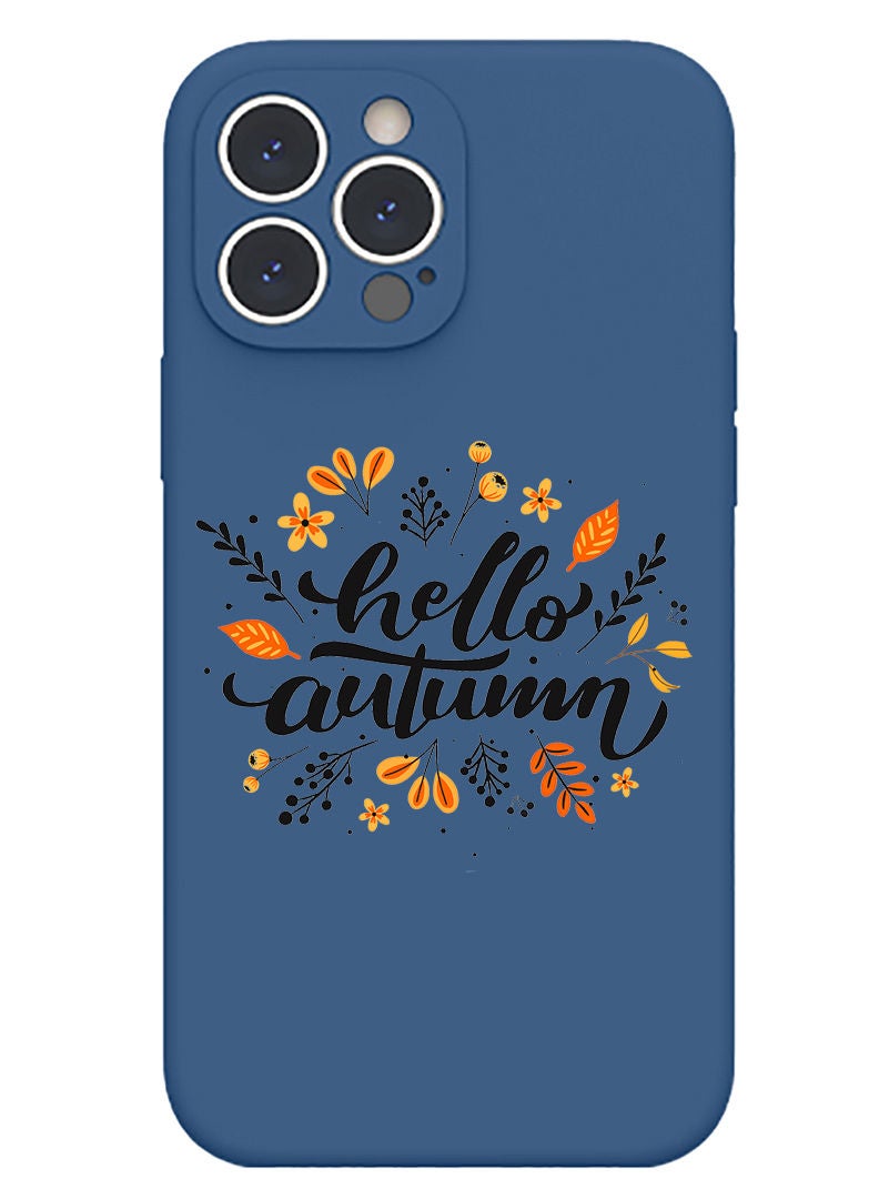 Theodor Protective Slim Fit Case Liquid Silicone Cover with Full Body Protection Anti-Scratch Shockproof Case For iPhone 12 Pro Max Blue  - Hello Autumn - Image 1