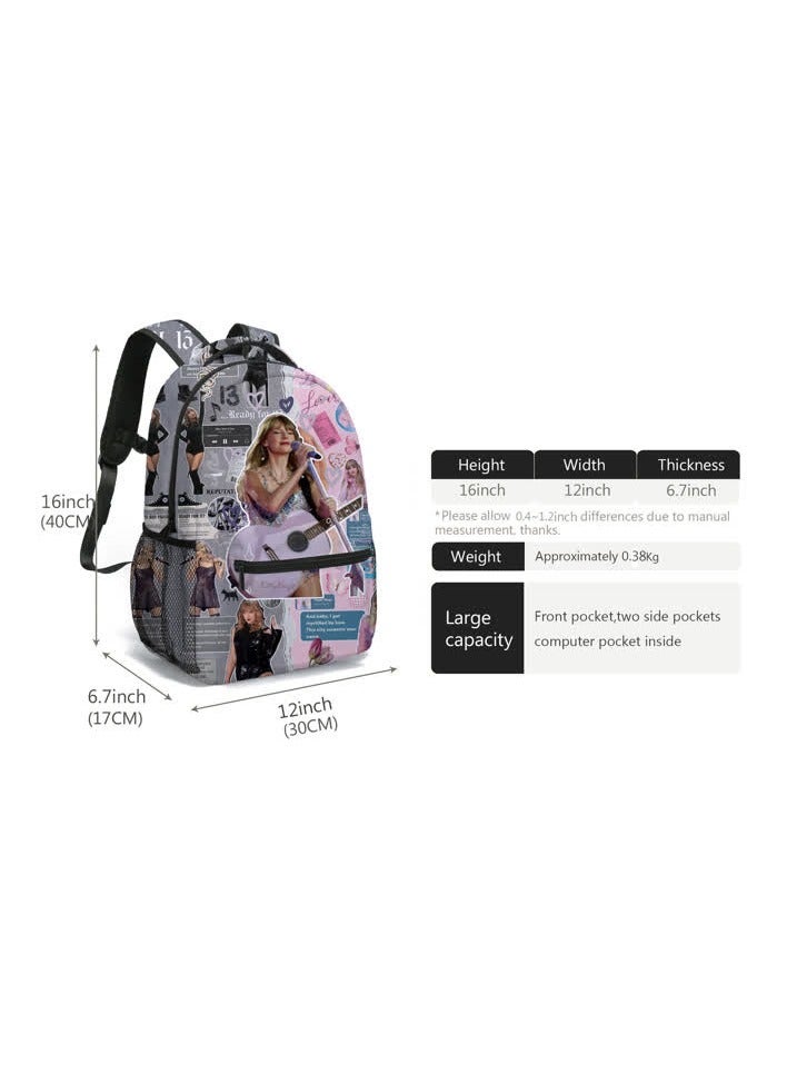 عام تايلور سويفت حقيبة مدرسية تايلور سويفت حقيبة ظهر للأطفال حقيبة ظهر كاملة الطباعة,حقيبة كتف واحدة - Image 2