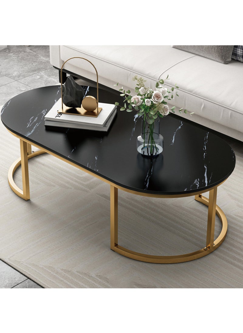 Sharpdo Modern Design Luxury Coffee Tables Living Room With Storage Round Marble Design Nightstands Wooden Mesas Bajas Home Furniture 100*50*45cm  - Image 3