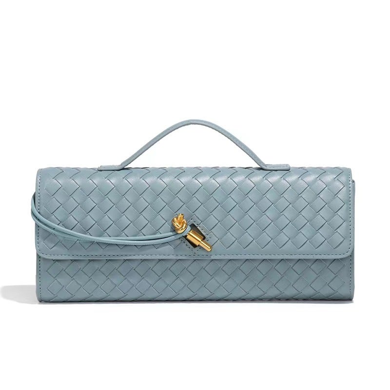 Woven Bag, Shoulder Baguette Bag, Niche High-End Horizontal Clutch Evening Bag, Cross-Body Versatile Bag, Fashionable And Exquisite Women'S Bag - Image 1