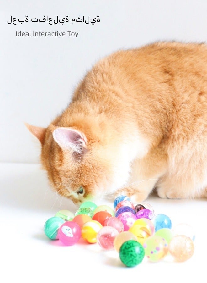 15 حزمة من كرات لعبة القطط النطاطة، كرة القطط التفاعلية للقطط الداخلية، هدية الحيوانات الأليفة المفضلة، كرة الحيوانات الأليفة الملونة مع مرونة عالية للتمرين واللعب التفاعلي - Image 1
