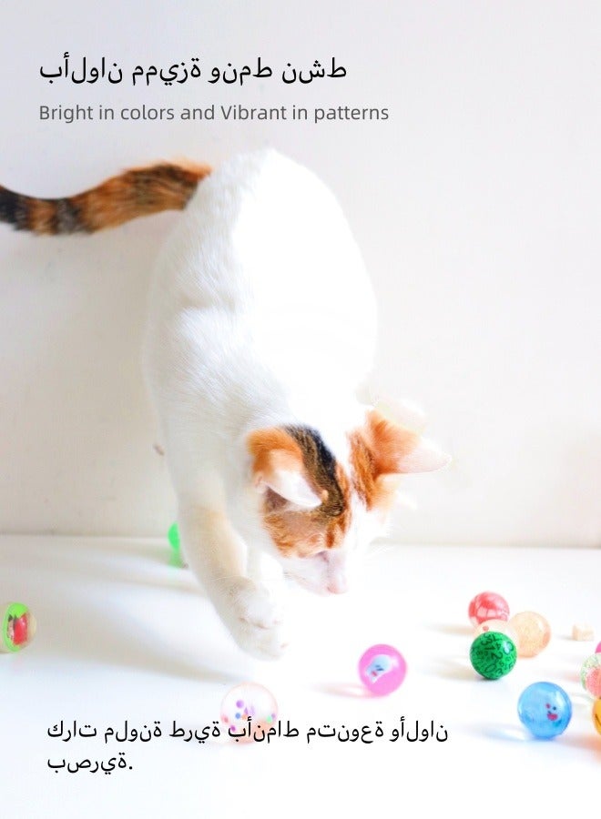 15 حزمة من كرات لعبة القطط النطاطة، كرة القطط التفاعلية للقطط الداخلية، هدية الحيوانات الأليفة المفضلة، كرة الحيوانات الأليفة الملونة مع مرونة عالية للتمرين واللعب التفاعلي - Image 4