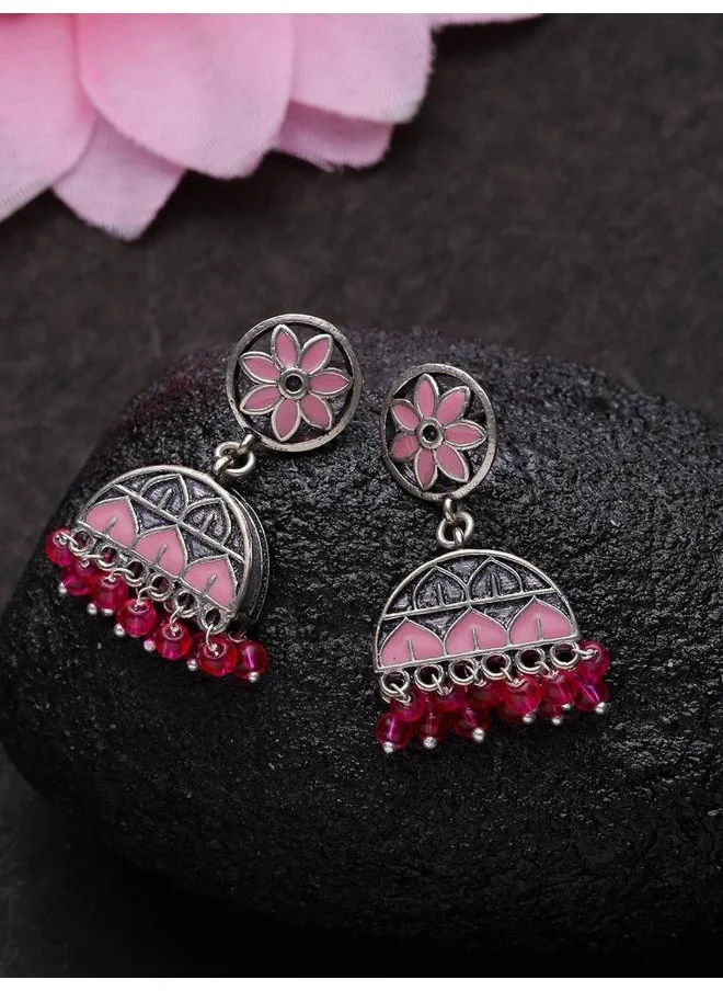 VOYLLA Rangabati Pink Embellisheds Earrings
