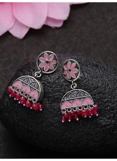 VOYLLA Rangabati Pink Embellisheds Earrings  - Image 1