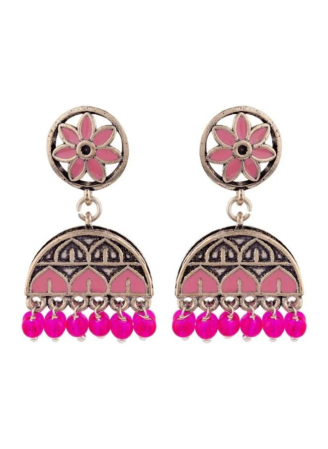 VOYLLA Rangabati Pink Embellisheds Earrings