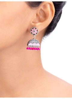 VOYLLA Rangabati Pink Embellisheds Earrings  - Image 5