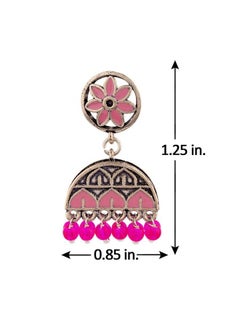 VOYLLA Rangabati Pink Embellisheds Earrings  - Image 4