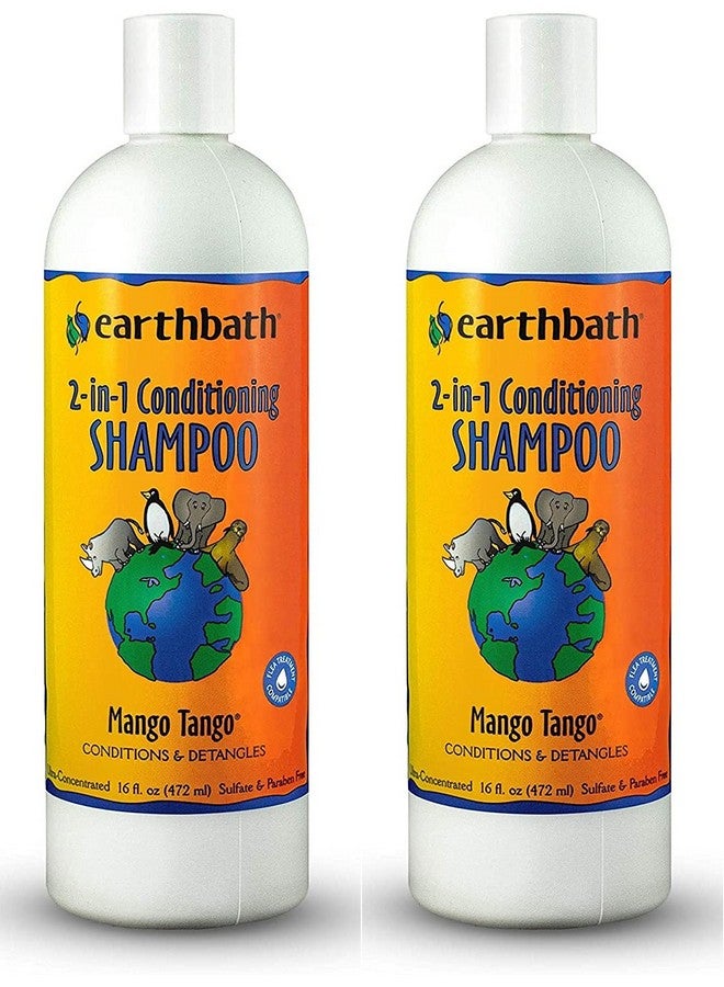 earthbath, Mango Tango 2-in-1 Conditioning Shampoo - Cruelty Free Dog Shampoo and Conditioner, Made in USA, Gentle Dog Conditioner, Best Puppy Shampoo & Puppy Supplies, Safe Dog Wash - 16 Oz (2 Pack) - Image 1