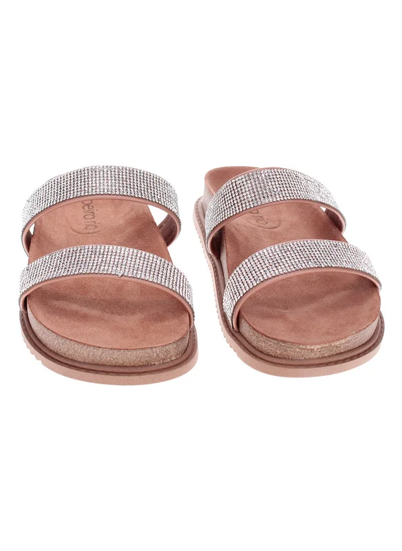 بيرا ريو Beira Rio Ladies Flat Sandals Nude | Made In Brazil