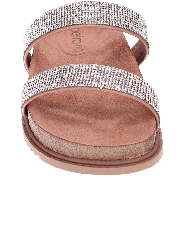 بيرا ريو Beira Rio Ladies Flat Sandals Nude | Made In Brazil