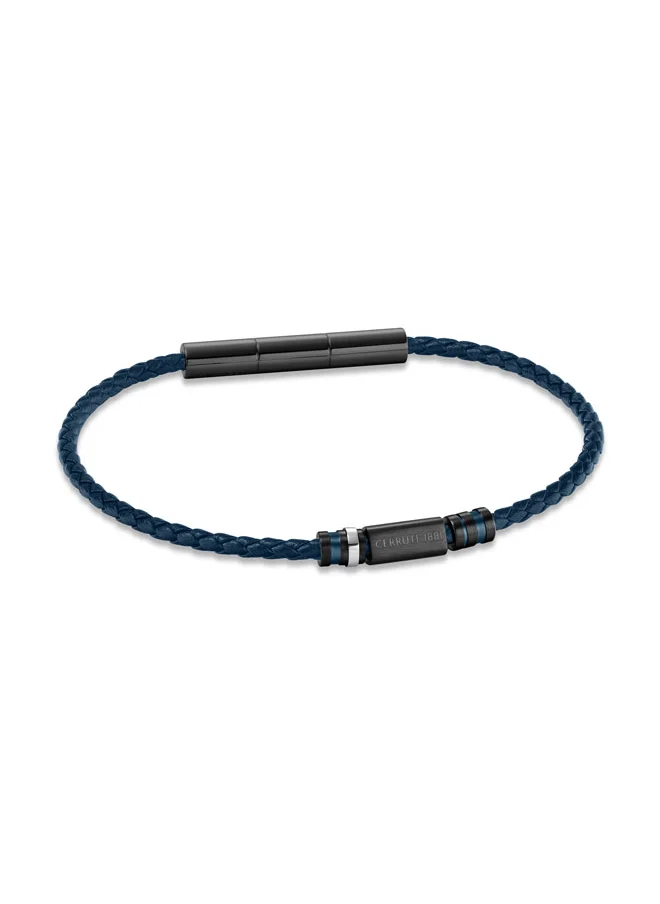 شيروتي 1881 Cerruti 1881 Mario Grey & Blue Navy Leather Bracelet for Men