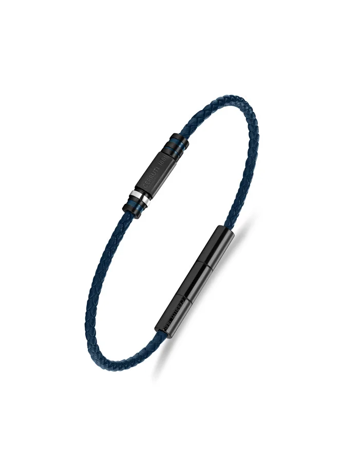 شيروتي 1881 Cerruti 1881 Mario Grey & Blue Navy Leather Bracelet for Men