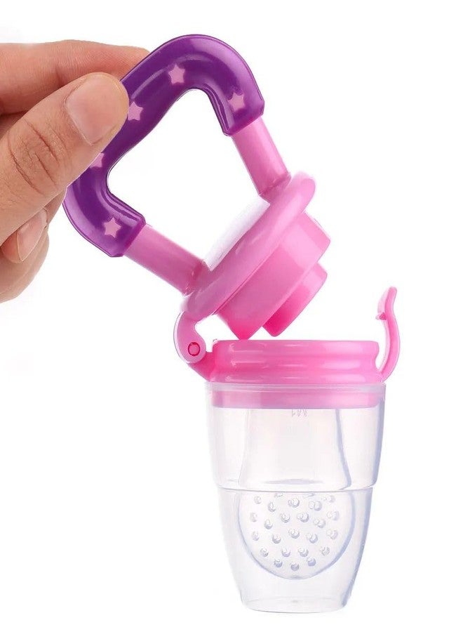 Miracle Moms Silicone Nibbler with Extra Mesh, Soft Pacifier Baby Feeder Baby Teether Infant Chewy Silicone Food & Nibbler/for Babies, BPA Free Feeder Pink (Pack of 1) - Image 1
