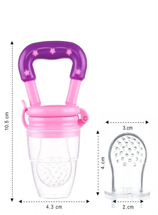 Miracle Moms Silicone Nibbler with Extra Mesh, Soft Pacifier Baby Feeder Baby Teether Infant Chewy Silicone Food & Nibbler/for Babies, BPA Free Feeder Pink (Pack of 1) - Image 5