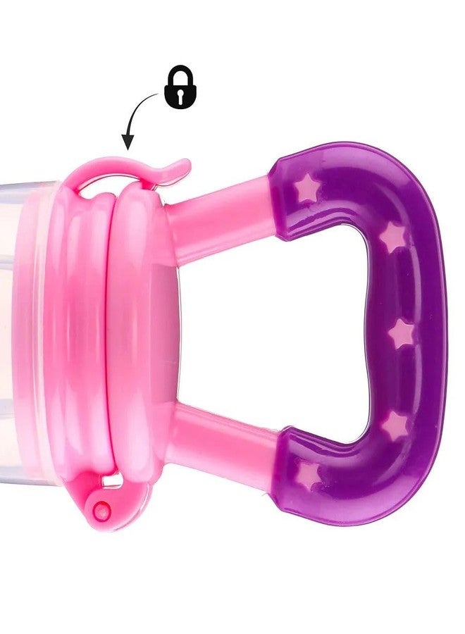 Miracle Moms Silicone Nibbler with Extra Mesh, Soft Pacifier Baby Feeder Baby Teether Infant Chewy Silicone Food & Nibbler/for Babies, BPA Free Feeder Pink (Pack of 1) - Image 3