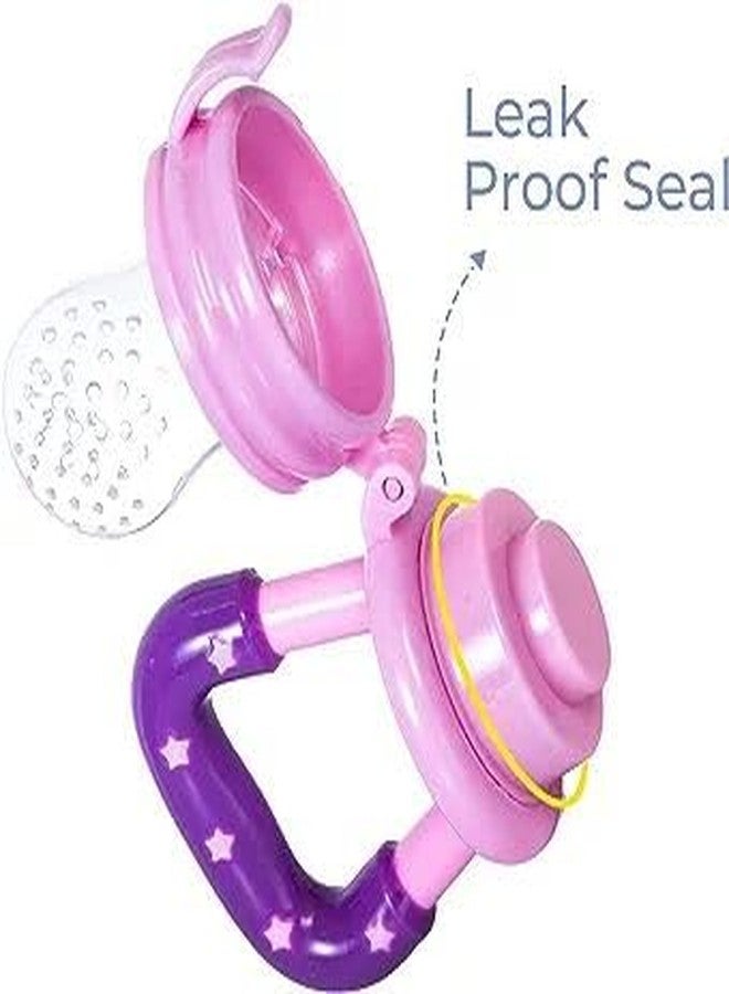 Miracle Moms Silicone Nibbler with Extra Mesh, Soft Pacifier Baby Feeder Baby Teether Infant Chewy Silicone Food & Nibbler/for Babies, BPA Free Feeder Pink (Pack of 1) - Image 4