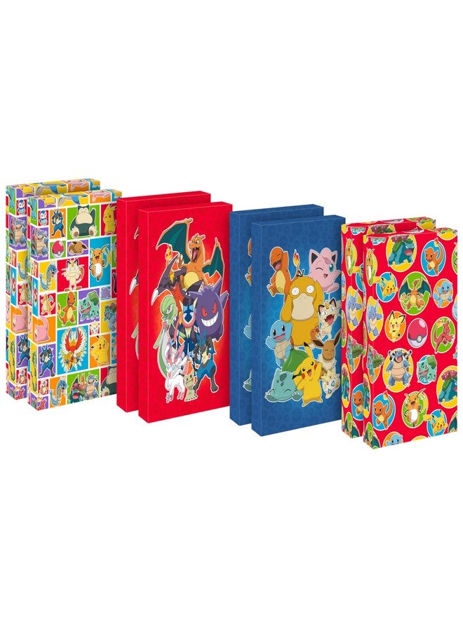 Hallmark Pokémon Medium Gift Boxes with Lids (8 Shirt Boxes, 4 Designs) for Kids, Parties, Back to School, Christmas - Image 1