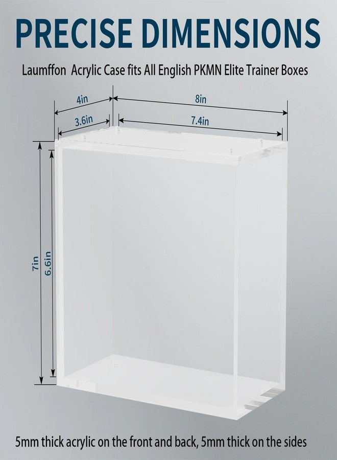 علبة عرض أكريليك قابلة للتكديس من Laumffon Elite Trainer Box - علبة حماية ETB بغطاء منزلق ومغناطيس قوي - سمك 5 مم + 5 مم، أكريليك فائق السماكة متوافق مع علب Elite Trainer Box، عبوة واحدة - Image 2
