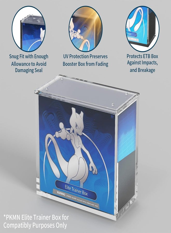 علبة عرض أكريليك قابلة للتكديس من Laumffon Elite Trainer Box - علبة حماية ETB بغطاء منزلق ومغناطيس قوي - سمك 5 مم + 5 مم، أكريليك فائق السماكة متوافق مع علب Elite Trainer Box، عبوة واحدة - Image 5
