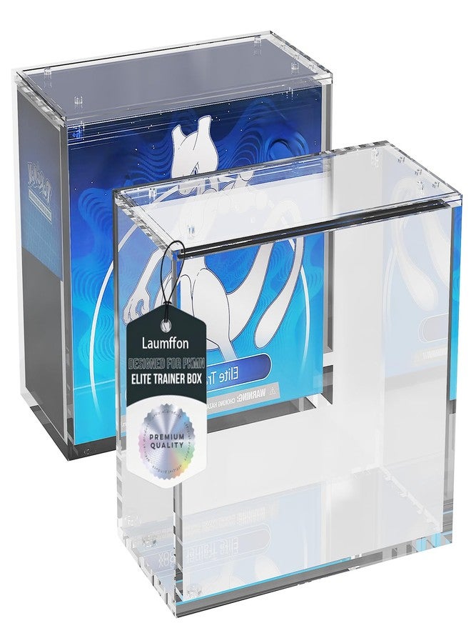 علبة عرض أكريليك قابلة للتكديس من Laumffon Elite Trainer Box - علبة حماية ETB بغطاء منزلق ومغناطيس قوي - سمك 5 مم + 5 مم، أكريليك فائق السماكة متوافق مع علب Elite Trainer Box، عبوة واحدة - Image 1