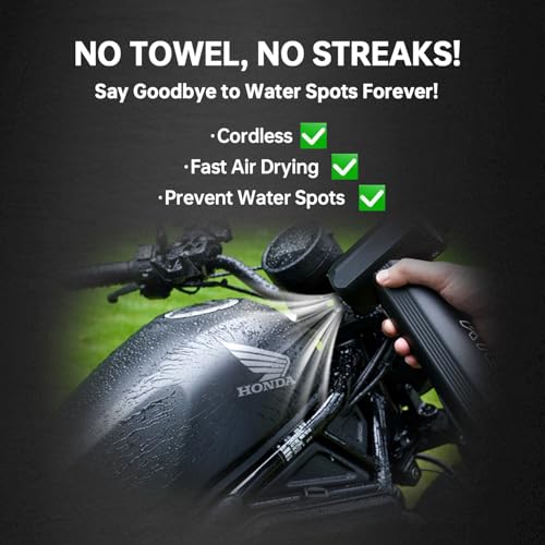 Kica Car Blower - 390CFM, 205MPH Car Dryer, 6 x 4000mAh Batteries, Turbo Boost, Smart Display, Cordless Air Blower for Car Detailing, Lawn Care, Snow Removal - Jet Fan MAX - Image 4