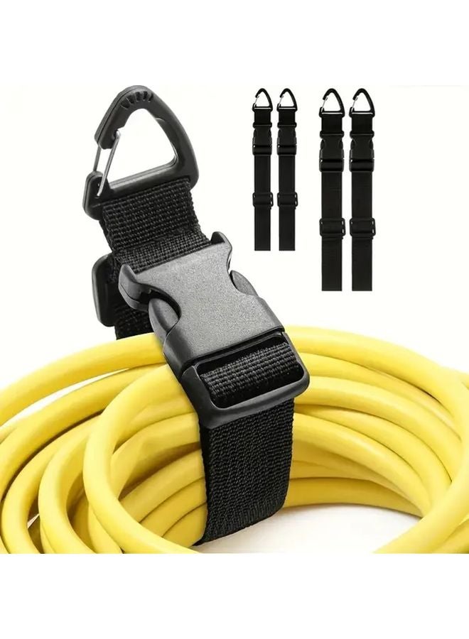 4pcs 17.72 Inch Black Adjustable Extension Cord Organizer with Three Axis Buckle Cable Straps - Image 4