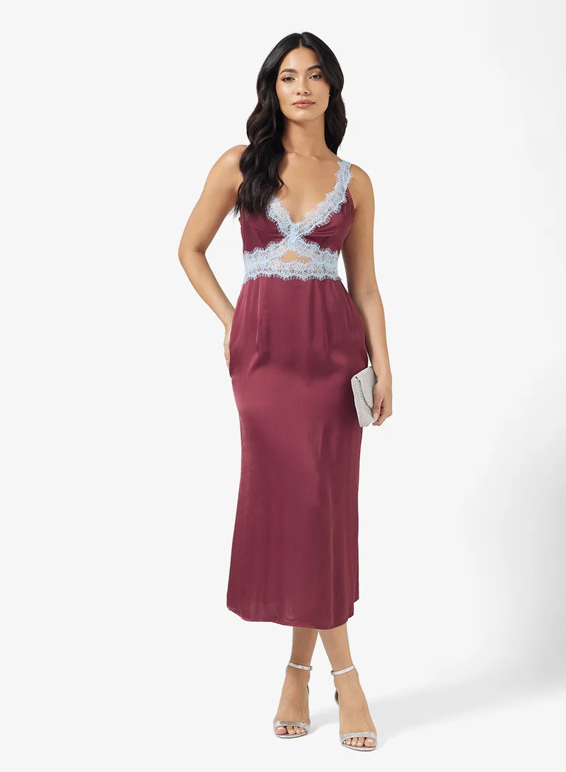 Never fully Dressed Strappy Detailed V Neck Maxi Dress