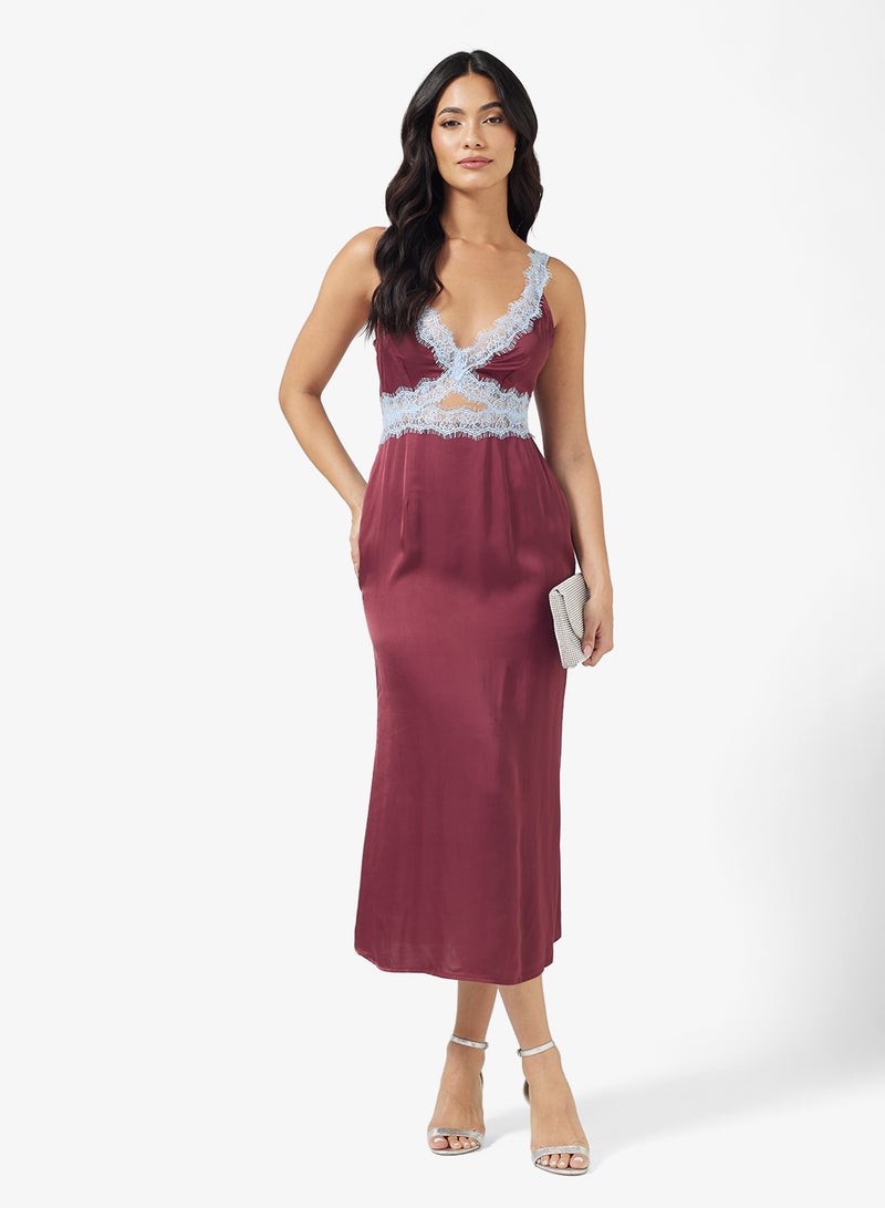 Never fully Dressed Strappy Detailed V Neck Maxi Dress - Image 1