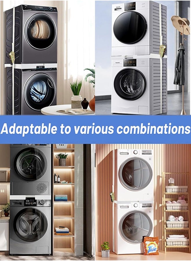 Garlo - Stacking Kit for Washer and Dryer, 70cm Universal Stacking Kit for Washing Machine and Dryer, Adjustable 50-70cm Stacking Kit with Ratchet Strap - Image 1