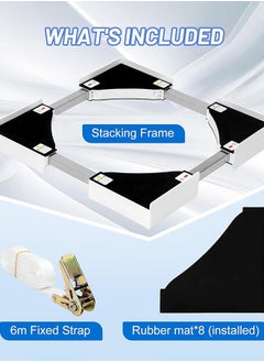 Garlo Stacking Kit for Washer and Dryer, 70cm Universal Stacking Kit for Washing Machine and Dryer, Adjustable 50-70cm Stacking Kit with Ratchet Strap  - Image 3