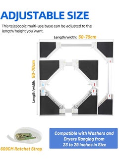 Garlo Stacking Kit for Washer and Dryer, 70cm Universal Stacking Kit for Washing Machine and Dryer, Adjustable 50-70cm Stacking Kit with Ratchet Strap  - Image 2