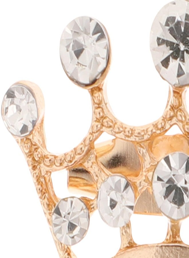 Tinksky Diamante Wedding Party Pageant Tiara Crown Corsage Brooch Pin Valentine's Day Gift, pack of 12, Gold, 2.8 * 2 * 2cm - Image 3