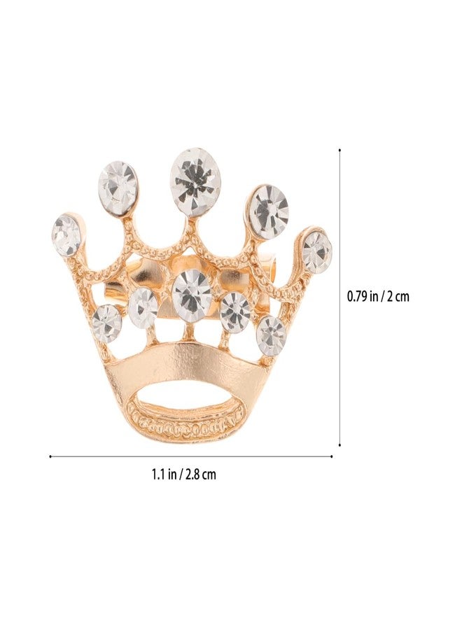 Tinksky Diamante Wedding Party Pageant Tiara Crown Corsage Brooch Pin Valentine's Day Gift, pack of 12, Gold, 2.8 * 2 * 2cm - Image 5